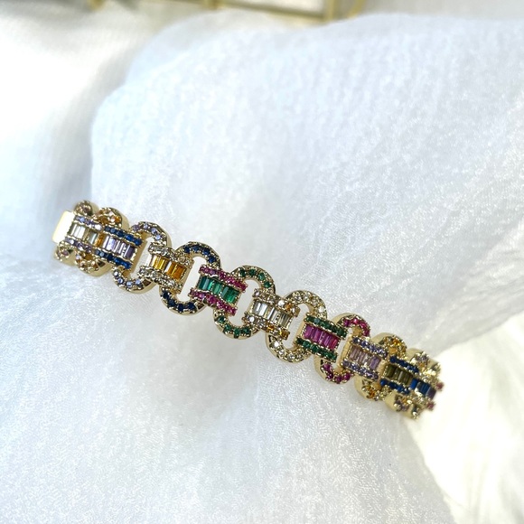 14K Multi Bangle Bracelet - Picture 4 of 5